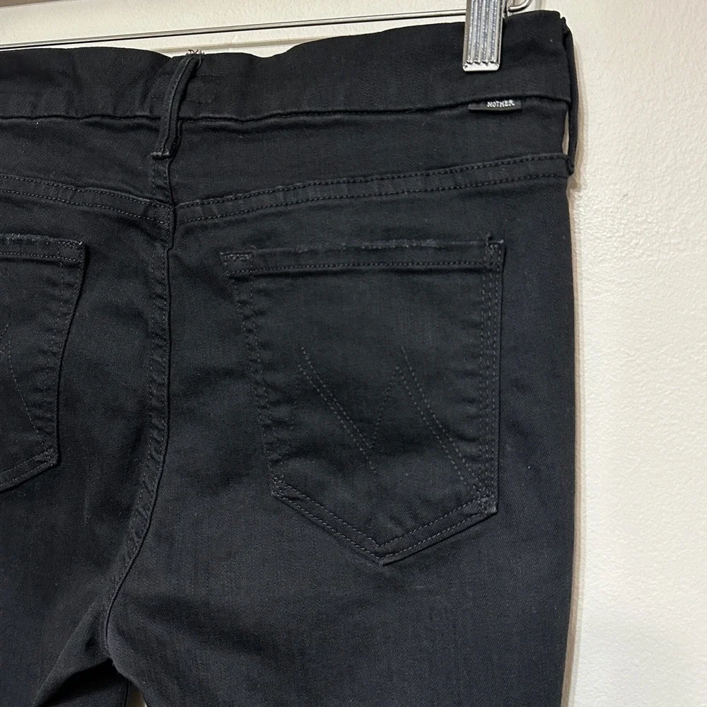 MOTHER Looker‎ Ankle Fray Jeans Black Guilty as Sin Women's Size 29 Distressed